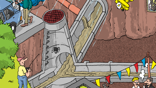 Sammelleitungen und Kanalisationsschächte